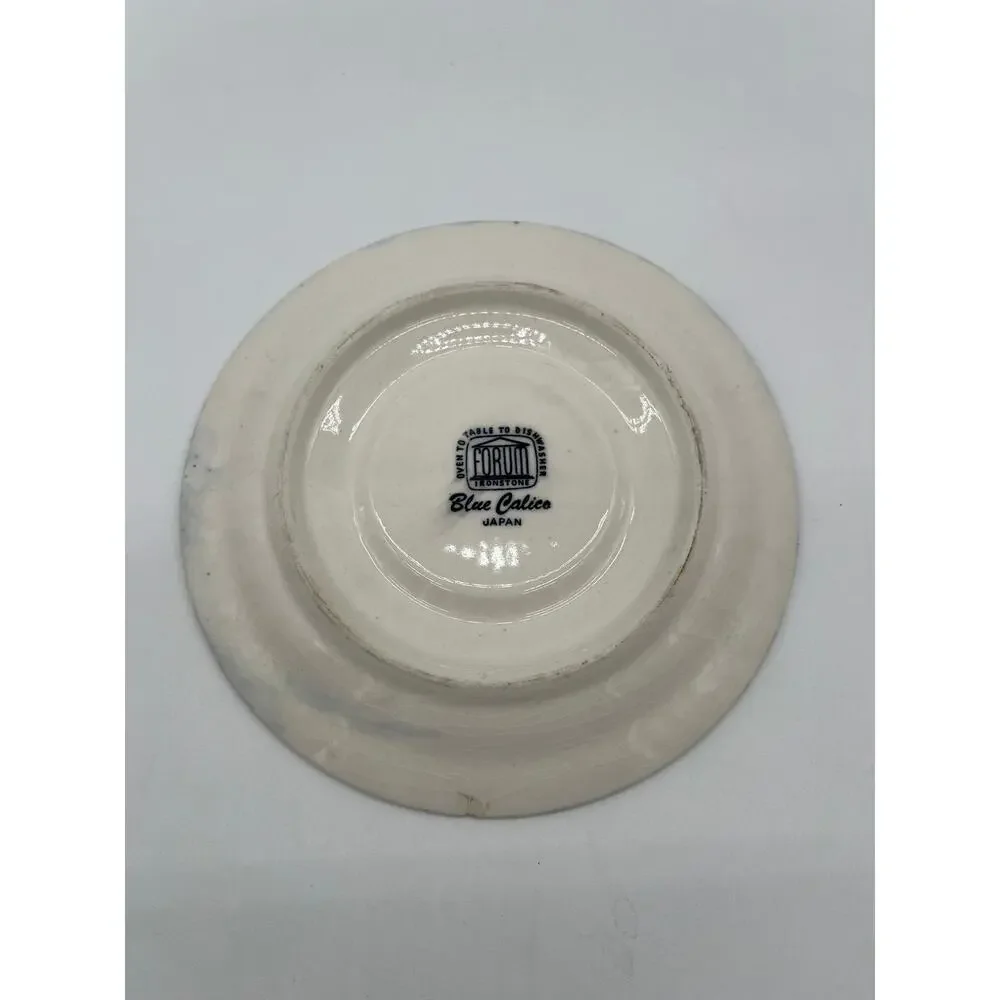 Forum Ironstone Calico Blue Floral Chintz Design Decorative Teacup Saucer 6.5